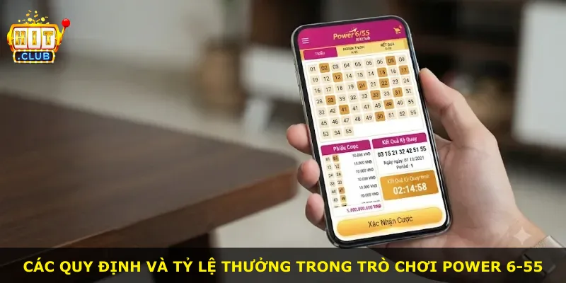 Các quy định và tỷ lệ thưởng trong trò chơi Power 6-55
