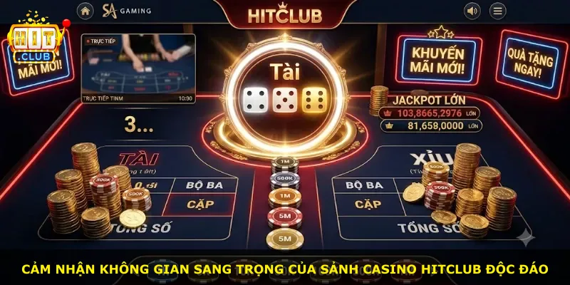 Cảm nhận không gian sang trọng của sảnh casino Hitclub độc đáo