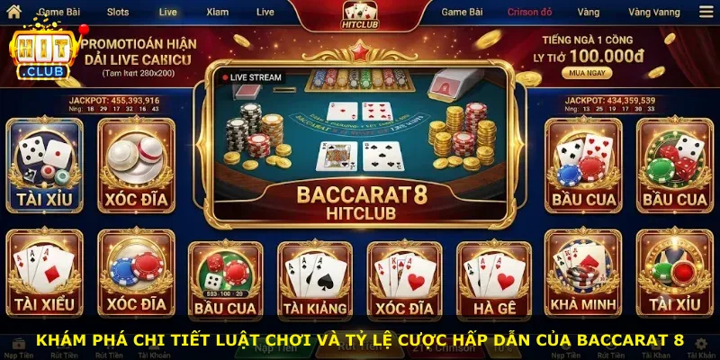 Khám phá chi tiết luật chơi và tỷ lệ cược hấp dẫn của Baccarat 8