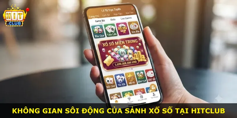 Không gian sôi động của sảnh xổ số tại Hitclub