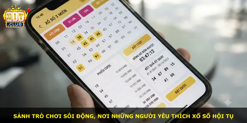 Sảnh trò chơi sôi động, nơi những người yêu thích xổ số hội tụ