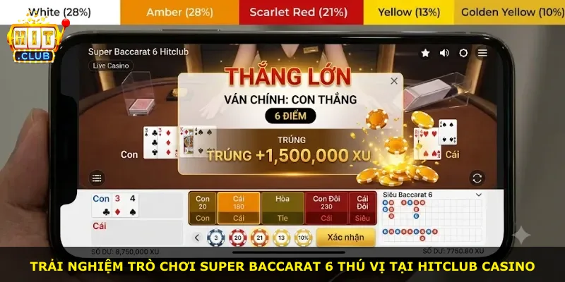 Trải nghiệm trò chơi Super Baccarat 6 thú vị tại Hitclub Casino